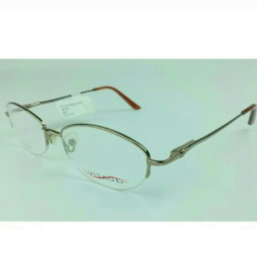 Visage Women Eyeglass Frames Chenille Brown Metal 4951688 Oval 52-18-135 mm New